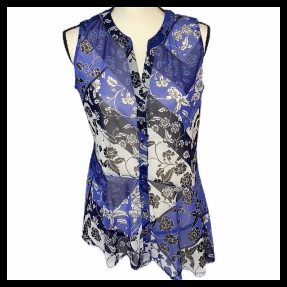 INC international Concepts Asymmetrical Sheer Top